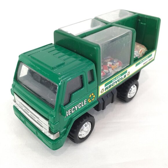 Mighty Wheels Green Recycle Garbage Truck Dinky Car Diecast Toy  Play Used 4.5 " - Picture 3 of 10